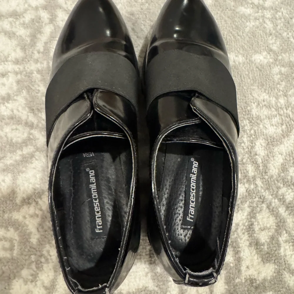 Francescomilano Vera Pelle Womens Shoes Patent Leather Size 39 Black Slip On
